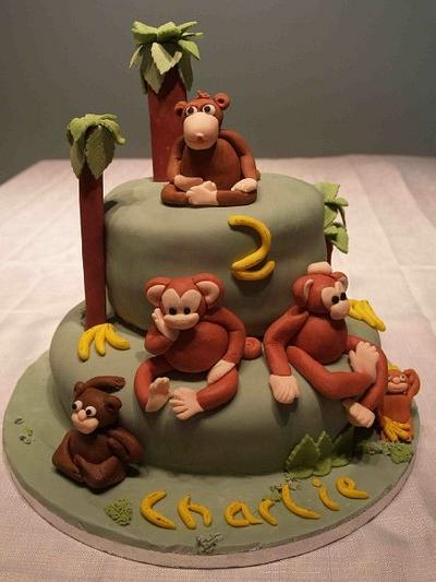2 tier monkey cake - Cake by Rachel
