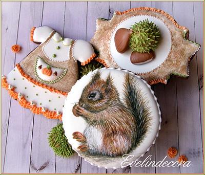 Autumn cookies - squirrel - Cake by Evelindecora
