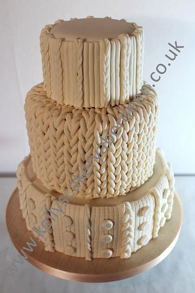 knitted wedding cake - Cake by Kellys Cakery