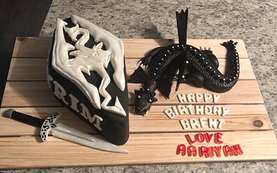 Skyrim Logo - Cake by For Heaven's Cakes by Julie 