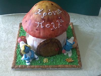 smurfs - Cake by Miavour's Bees Custom Cakes
