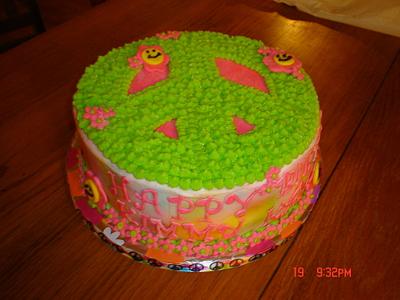 Peace Sign Birthday cake - Cake by Dana