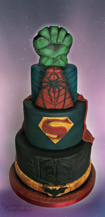 DC vs Marvel Super Hero Cake! - Cake by Spongecakes Suzebakes