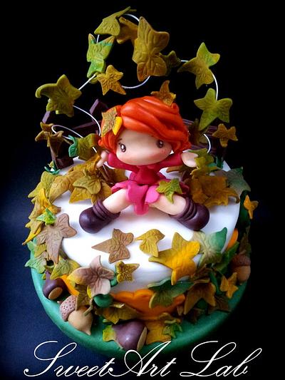 Fall  - Playing in leaves - Cake by  Michela Barocci - Sugar Artist 