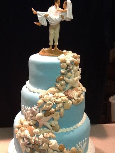 Beach theme wedding cake - Cake by John Flannery