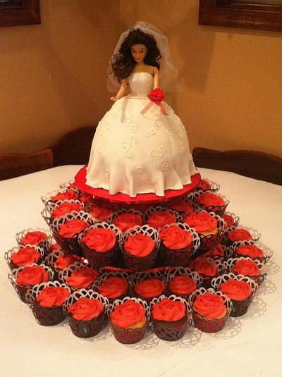 Black and Red Birdal Shower - Cake by Joanne