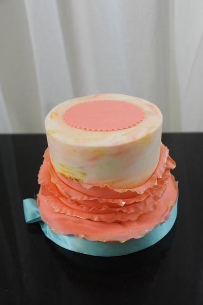 Peach Ruffles - Cake by Sugarpixy