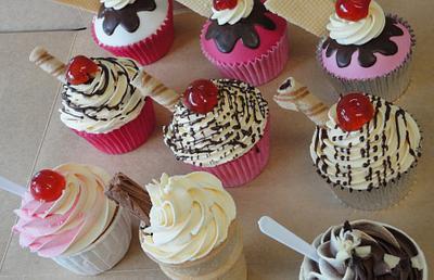 Ice cream sundae wedding cupcakes and candy bar - Cake by Krumblies Wedding Cakes