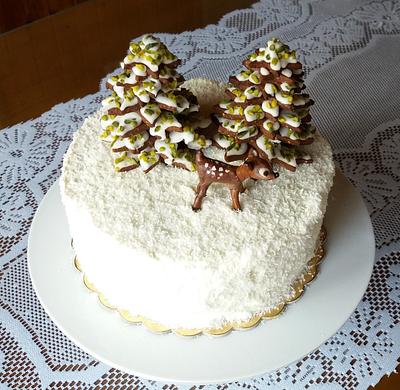 Snowy winter scene - Cake by Darina