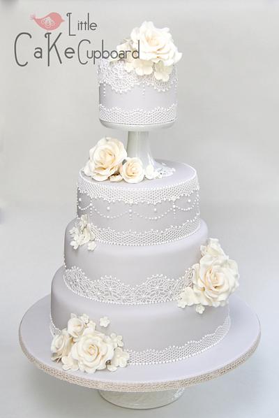 Pewter Lace Cake - Cake by Little Cake Cupboard