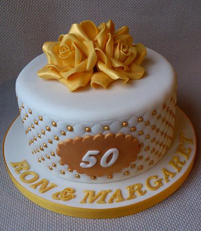 Golden Wedding Anniversary Cake - Cake by Dollybird Bakes