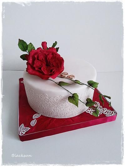 Wedding cake in red - Cake by Zuzana Kmecova