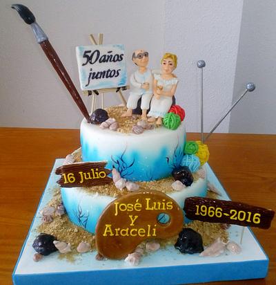 50TH ANNIVERSARY CAKE for JOSE LUIS Y ARACELI - Cake by Camelia