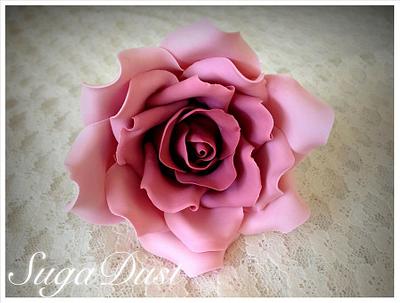 Deep Pink Sugar Rose - Cake by Mary @ SugaDust
