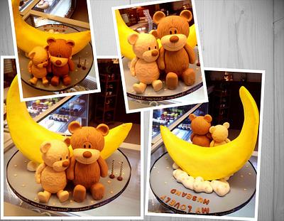 Bear Couple Moon Date  - Cake by three lights cakes
