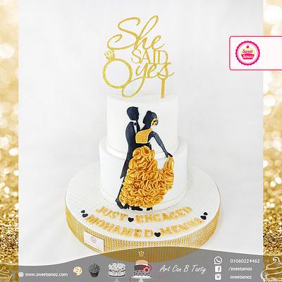 Bridal 1st Dance Engagement Cake - Cake by Asmaa Nassar