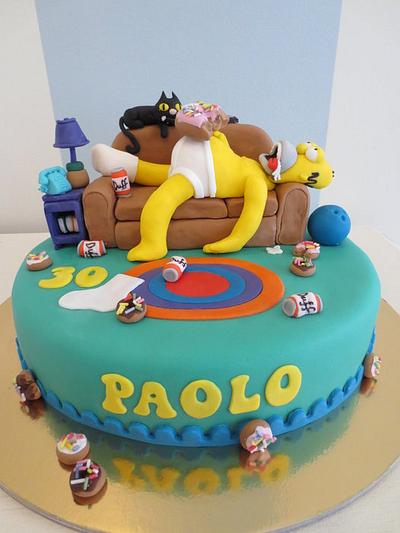 Homer on his couch - Cake by SweetMamaMilano