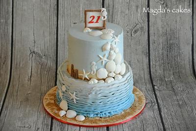 Beach themed cake - Cake by Magda's cakes