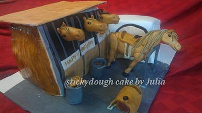 horses - Cake by sticky dough cakes by Julia in Ferndale