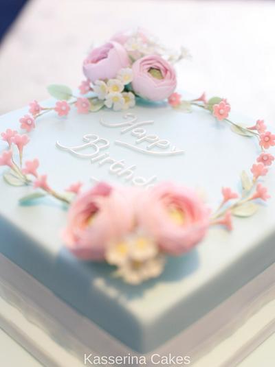 Ranunculus birthday cake - Cake by Kasserina Cakes