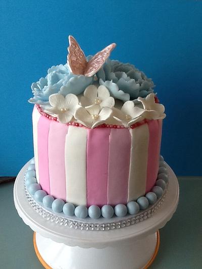 Peony & Butterfly Cake - Cake by Ruth L.