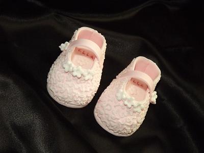 Baby Girl Booties... - Cake by Sharon Young