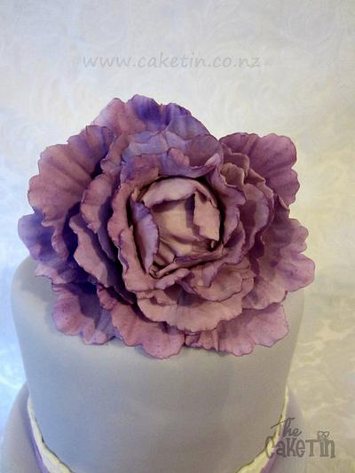 Purple Peony with Lavendar - Cake by The Cake Tin