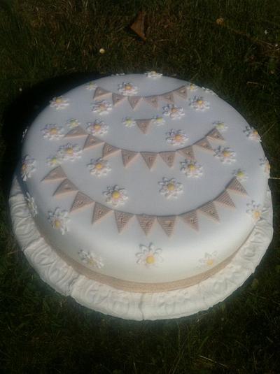 Daisies and bunting wedding cake - Cake by Suzie Street