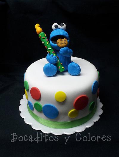 Cookie Monster cake (and Sesame Street cookies) - Cake by Erika Valverde