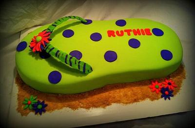 Giant Flip Flop Cake - Cake by Angel Rushing