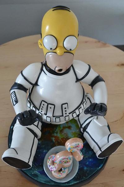 Homer and floating donuts caketopper - Cake by Alex