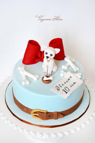little white dog - Cake by Alina Vaganova
