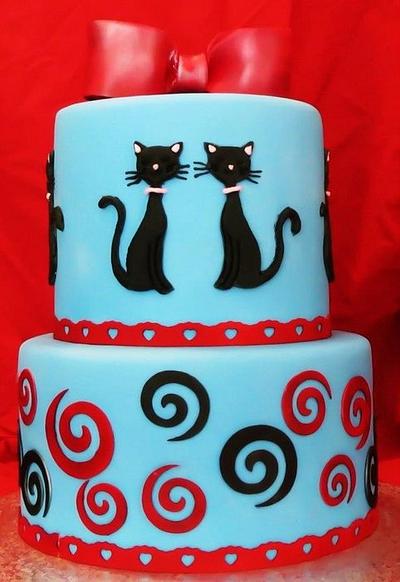 Blue cat - Cake by Kwirkie
