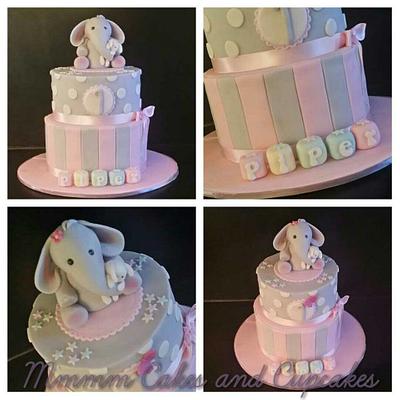 Pink and grey elephant - Cake by Mmmm cakes and cupcakes