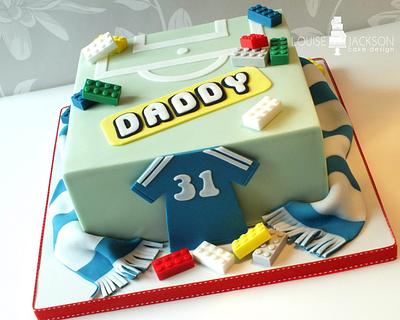 Football & Lego - Cake by Louise Jackson Cake Design