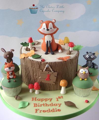 Woodland Themed 1st Birthday Cake - Cake by Amanda’s Little Cake Boutique