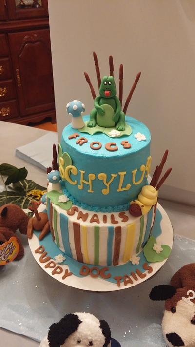 Frogs Snails and Puppy Dogtails - Cake by Chrystal Morgan