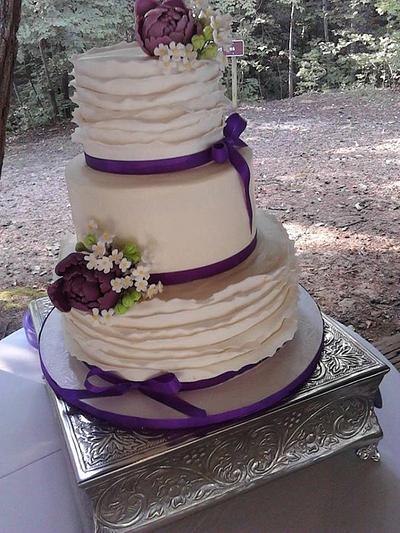 Ruffles and Purple Peonies - Cake by K Blake Jordan