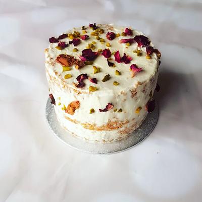 Semi naked buttercream rose cake  - Cake by Gayathri Vijayakumar