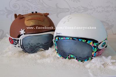 Ski Helmet wedding cakes - Cake by Zoe's Fancy Cakes