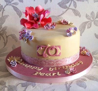 Floral 70th - Cake by Samantha Dean