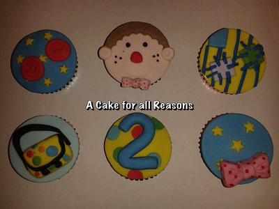 Mr Tumble theme cupcakes and sugar figure  - Cake by Dawn Wells