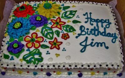 Buttercream flowers for man's birthday - Cake by Nancys Fancys Cakes & Catering (Nancy Goolsby)