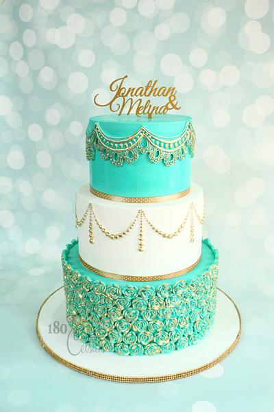 Jonathan Weds Melina - Cake by Joonie Tan