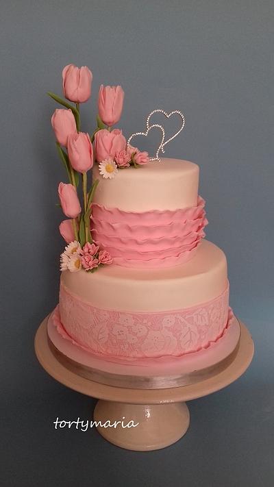 wedding tulips - Cake by tortymaria