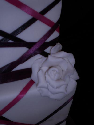 Ribbon Wedding/Grooms cake - Cake by Sugarart Cakes