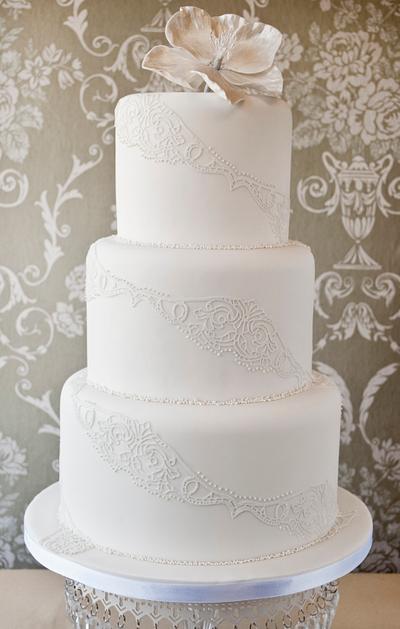Laced Pearls Wedding Cake - Cake by Windsor Craft