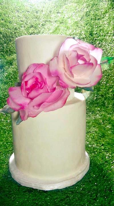 Pink Roses - Cake by Daniel Guiriba