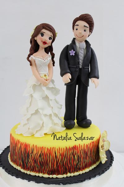 Bride and Groom topper cake - Cake by Natalia Salazar
