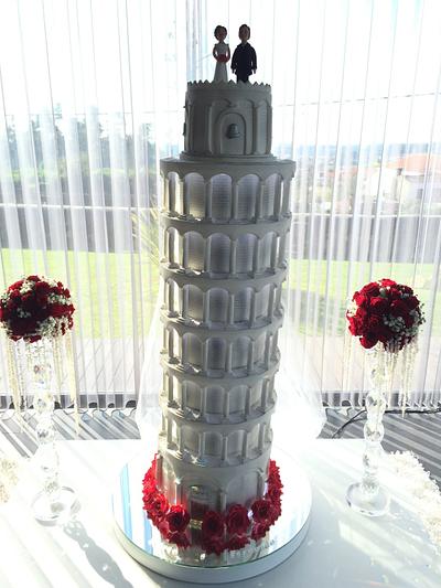 Pisa Tower Wedding Cake with LED's - Cake by Elio_Claudia